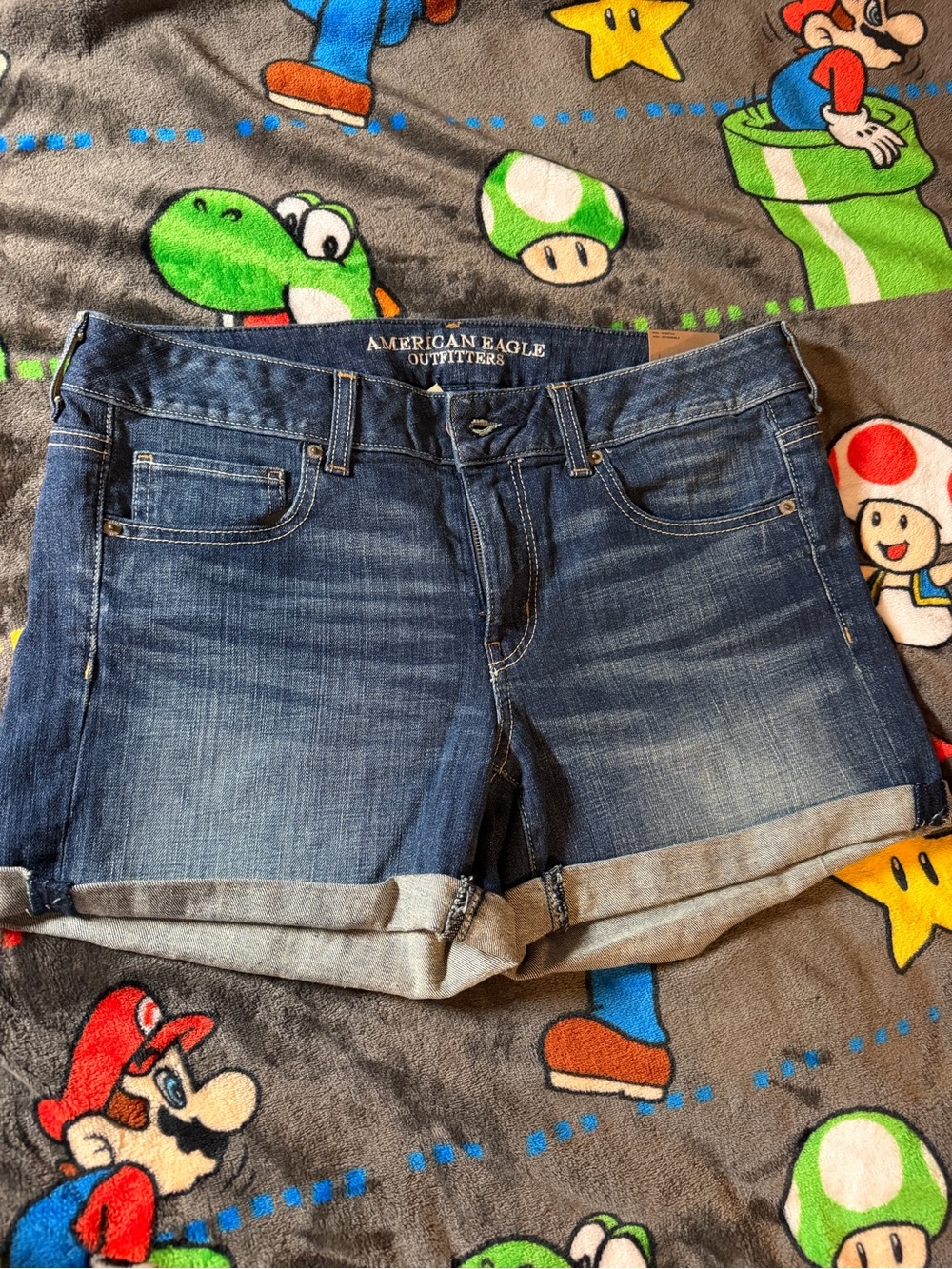 NEW American Eagle Womens Midi Low Rise Shorts- 12